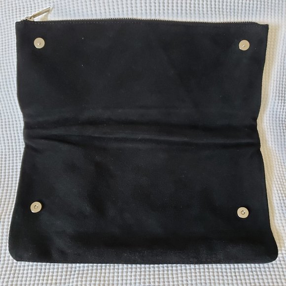 RARE Express Women's Large GENIUNE SUEDE Croc Design Foldover Clutch - Picture 4 of 6